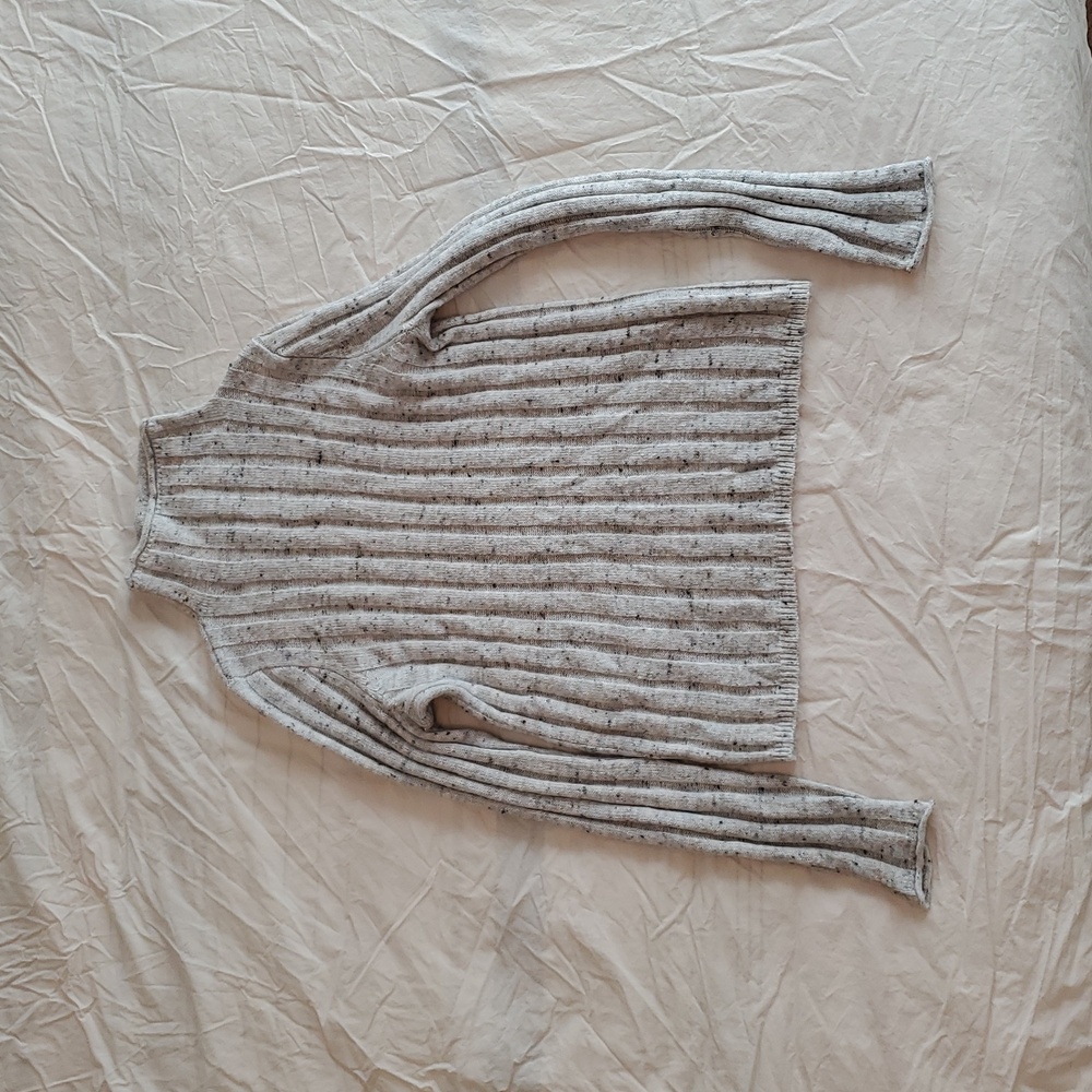 Madewell Speckled Gray Ribbed Turtleneck Sweater
